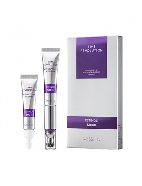 [MISSHA] Time Revolution Retinol 500 Shot Galvanic Eye Cream Duo Set - 1Pack (15ml+15ml)