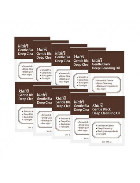 [KLAIRS_SP] Gentle Black Deep Cleansing Oil Testers - 10pcs (3ml x 10pcs)